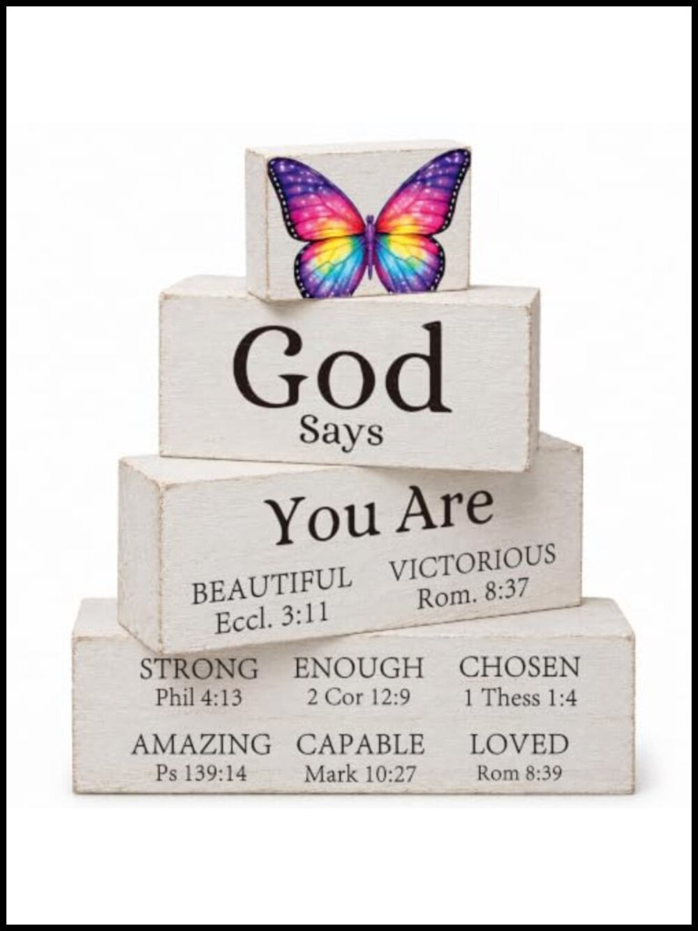 Wooden Christian Prayer Sign Set Bible Verse Desk Decor Gift